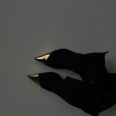 Black Gold-Tip High Heels