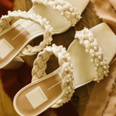 White Pearl Detail Heels