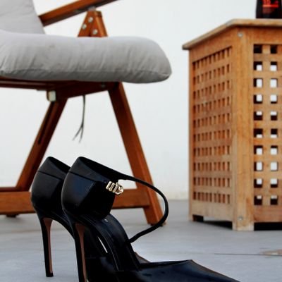 Black Strappy High Heels