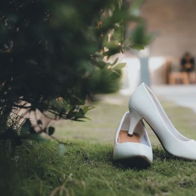 White Outdoor High Heels